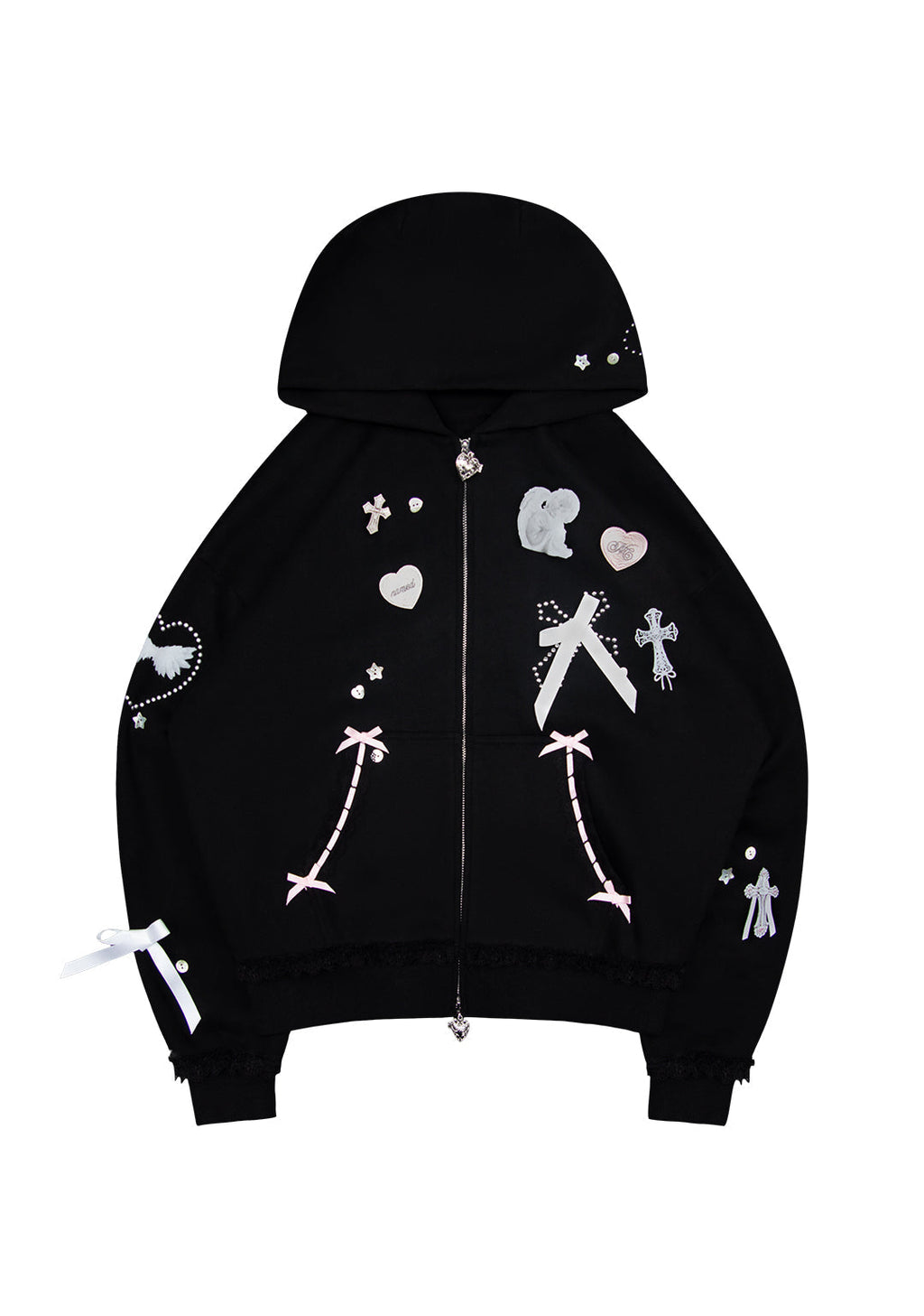 SWEAT À CAPUCHE ZIPPÉ WHISPER NOIR