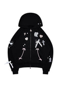 SWEAT À CAPUCHE ZIPPÉ WHISPER NOIR