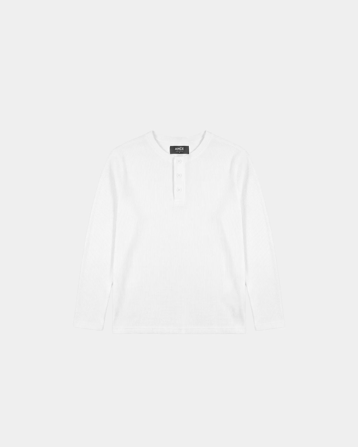 Waffle White Henley Longsleeve